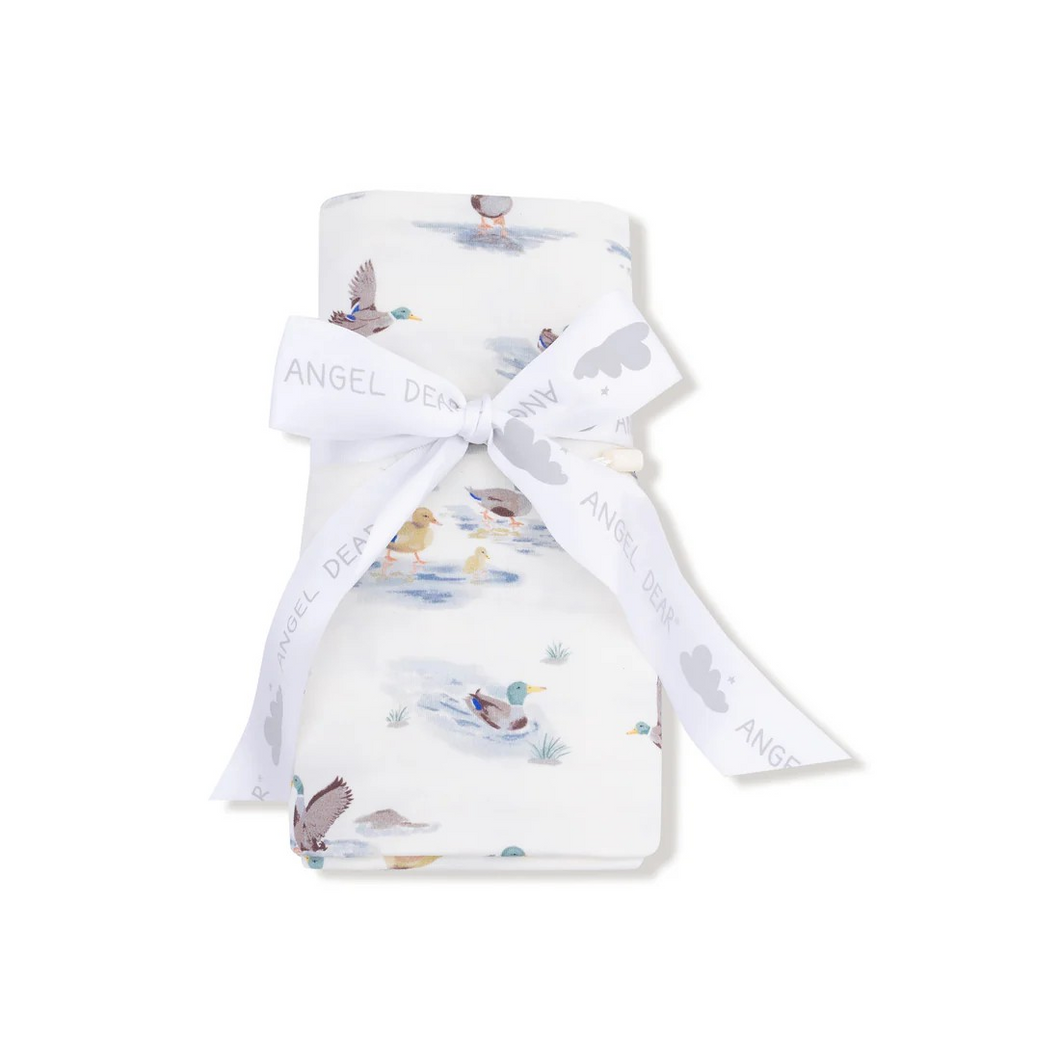 Migrating Mallards Swaddle Blanket from Angel Dear. Measures 45