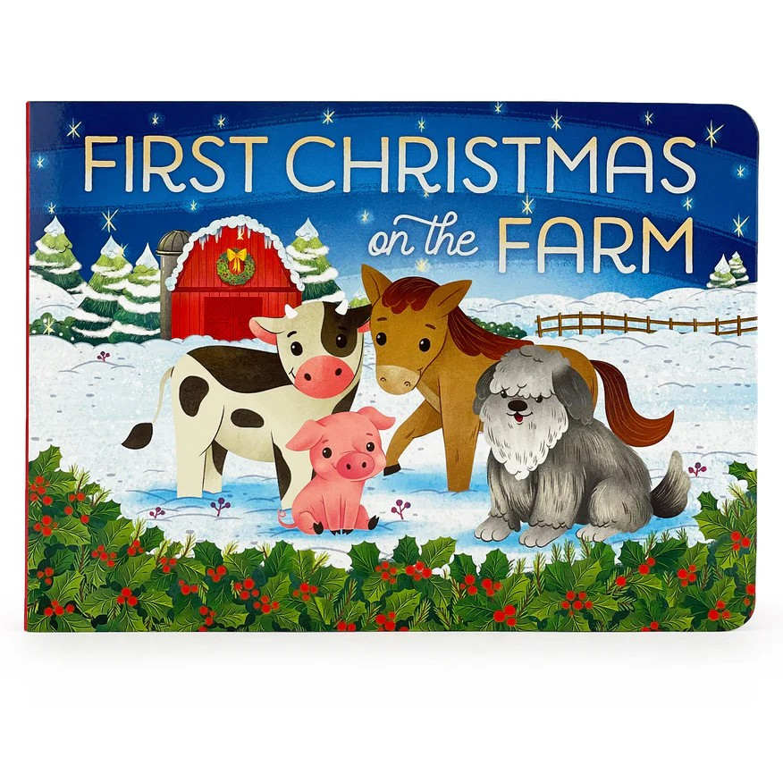 On Holly Berry Farm, it is the farm animals' first winter AND first Christmas. They were born in the spring and they've never seen snowflakes or ice skating before! Sleigh rides and Christmas carols are all new, too! They watch the farm family bring a tree into the house and then decorate it with colorful lights! They love it all, but best of all is the surprise they get on Christmas Day! 