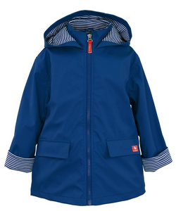Stay stylish and dry with our Boy's American Widgeon Raincoat in this new Nautical Blue color! This customer favorite from American Widgeon features a playful striped lining, and a hooded zipper closure. Perfect for spring showers, stay fashionable and functional with this must-have raincoat.&nbsp;

Shell: 100% Polyurethane Lining: 100% Polyester
