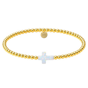 3mm 7" Cross Beaded Bracelet