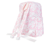 Load image into Gallery viewer, The Apple of My Isla Small Backpack snuggly fits a pocket folder and lunchbox.&nbsp;

Made with our PVC-free, wipeable, non-chlorinate coated fabric that is soft to the touch, antimicrobial, water resistant, odorless and biodegradable. This fabric has been specifically developed to be a healthier and more environmentally friendly alternative to the traditional coated material of toxic PVC.

With that being said! To care for this product, we recommend wiping clean. Items can be hand washed with mild dish soa
