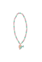Load image into Gallery viewer, Capture the mystical mermaid vibe with this matte mermaid necklace. With chunky beads and a mermaid pendant. Available in Pink or Purple. Add the Misty Mermaid Dress for your favorite Mermaid lover!
