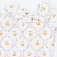 Load image into Gallery viewer, Infant Girls Pretty Pumpkin Trellis  Smocked Footie
