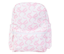 Load image into Gallery viewer, The Apple of My Isla Small Backpack snuggly fits a pocket folder and lunchbox.&nbsp;

Made with our PVC-free, wipeable, non-chlorinate coated fabric that is soft to the touch, antimicrobial, water resistant, odorless and biodegradable. This fabric has been specifically developed to be a healthier and more environmentally friendly alternative to the traditional coated material of toxic PVC.

With that being said! To care for this product, we recommend wiping clean. Items can be hand washed with mild dish soa
