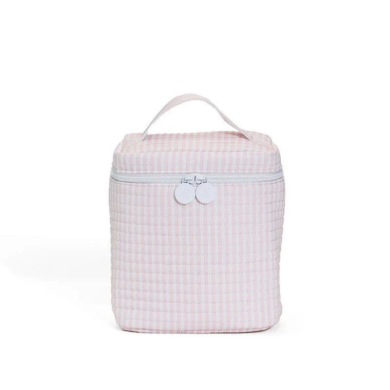 Quilted Pimlico Go Go Lunch & Bottle Bag from TRVL Design. 

Whether heading to preschool, day care, camp, or a family outing the adorable Go Go Lunch & Bottle Bag has plenty of room for your child's meal, drink, and a snack.  It’s compact enough to fit inside their backpack and the 2-way zip design makes it simple for kiddos to open themselves. Perfect storage for baby bottles too and has an inside mesh pocket for ice packs, love notes and fits most bent