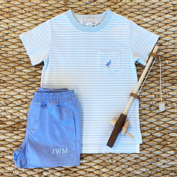 Carter Crewneck- Buckhead Blue Stripe with Park City Periwinkle Stork