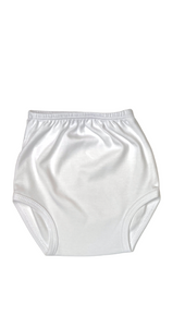 The Pima Cottom Diaper Cover is a must-have for any new parent! Made from soft Pima Cotton, this classic white cover is sized 0-3m and perfect for a monogram. Keep your baby comfortable and stylish in any outfit with this versatile and essential diaper cover.