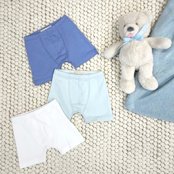 Every little gent needs a pair of comfortable underthings, and now he can get them in a set of three! Our Theodore's Underthings Set features three pairs of underthings in our signature Park City Periwinkle, Worth Avenue White, & Buckhead Blue.

**Please note: Underthings are not eligible for returns or exchanges. 