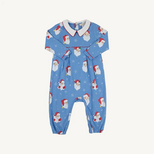 Our Long Sleeve Bradford Romper featuring Dear Santa in Barbados Blue with Worth Avenue White is too good to be true! We love how soft this romper feels and how easy it is to play in.