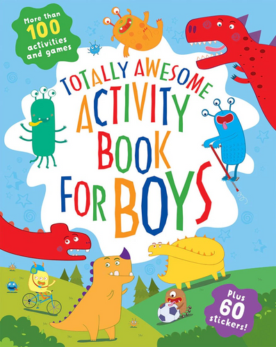 Totally Awesome Activity Book for Boys is jam-packed with fun activities, games, stories, and stickers for boys ages 4 to 8! Features include:

More than 100 Activities and Games: Matching, Word Search, Coloring Pages, Mazes, Learn to Draw, Writing Practice, Stories, Spot the Difference, Word Problems, Codes, and much more!