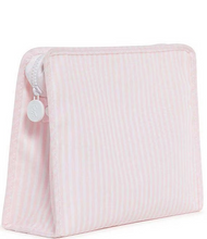 Load image into Gallery viewer, Our best-selling Roadies are our BFFs in the pouch world! Our Roadie is made in a cotton gingham with a thin Eco-friendly matte coating, an inside slip pocket and exterior snap open zip tabs for a wider opening and an easier access.

Size: 9"l x 7.25"h x 3"d
Coated Cotton
