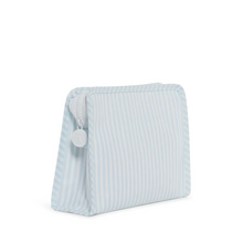 Load image into Gallery viewer, Our best-selling Roadies are our BFFs in the pouch world! Our Roadie is made in a cotton gingham with a thin Eco-friendly matte coating, an inside slip pocket and exterior snap open zip tabs for a wider opening and an easier access.

Size: 9"l x 7.25"h x 3"d
Coated Cotton
