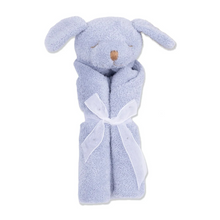 Load image into Gallery viewer, A perfect little security blankie and tagalong for your child. The delicious cashmere-like material is perfect for babies and toddlers to snuggle. Each blankie features a sweet animal head that's easy to grip. It will bring smiles and comfort to your little napper and will likely become a favorite animal friend to take along on many adventures.

Soft and snuggly
100% Polyester microfiber
Machine washable
Measures 13"x13"

