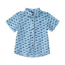 Load image into Gallery viewer, Boys&#39; Short Sleeve Fishing Shirt in Fish Print
