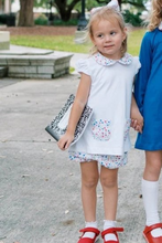 Load image into Gallery viewer, A sweet choice for the school season, our Blessings Bloomer Set features a soft Legacy White knit top with a classic Peter Pan collar and adorable front pockets in our Homeroom Blooms print.

Paired with coordinating bloomers or shorts this timeless set is perfect for back-to-school days and making memories all year long.
