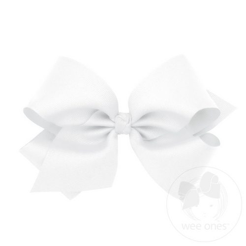 Complete any outfit with these classic bows. Perfect for any day or occasion wear, these hairbows are a versatile addition to your little girl's wardrobe. Their timeless design adds a touch of elegance and charm to any look.