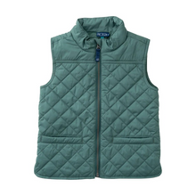 Load image into Gallery viewer, Boys Quilted Vest in Smoke Pine Green
