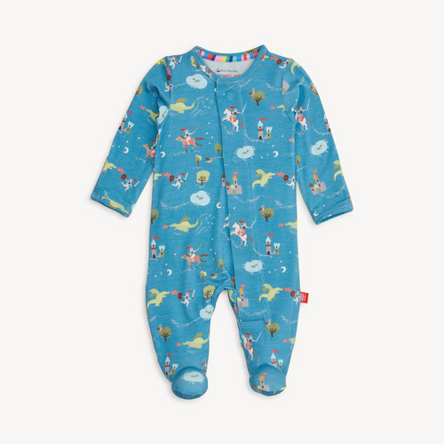 Good Knight Footie from Magnetic Me. 

This modal Magnetic Footie, designed with magnetic closures, is a quick and quiet lifesaver for all-day and middle-of-the-night diaper changes—that's up to 12 times a day (!). Made from sustainable modal, it's a silky-soft and temperature-regulating sleeper to keep your little one comfy from head to toe.

TENCEL™ modal is bio-based, ethically sourced, biodegradable and more durable than bamboo.