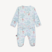 Load image into Gallery viewer, Love You Deerly Ruffle Footie from Magnetic Me. This modal Magnetic Footie with Ruffles, designed with magnetic closures, is a quick and quiet lifesaver for all-day and middle-of-the-night diaper changes—that&#39;s up to 12 times a day (!). Made from sustainable modal, it&#39;s a silky-soft and temperature-regulating sleeper to keep your little one comfy from head to toe.

TENCEL™ modal is bio-based, ethically sourced, biodegradable and more durable than bamboo.

