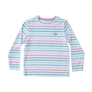 It's no secret that PRODOH&nbsp;Girls Pro Performance Long Sleeve Fishing T-shirt Fuchsia Pink Multi Color Stripe with Darlin Marlin artwork&nbsp;sells out super fast! With custom artwork on the back of each performance t-shirt it's no wonder PRODOH tees are a favorite with toddlers, kids, and youth boys and girls. Fabric is UV protective, fast drying, pill-resistant and soft on the skin!! Available in sizes 6 month-youth large 12/14.

UPF 50+ 90% Polyester 10% Lycra
Fast Drying
Pill Resistant
Machine Washa