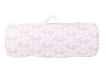 Load image into Gallery viewer, Have no fear about your child sleeping on the ground at school - The Nap Mat is pure luxury!  Made from cotton with soft bamboo pillowcase and blanket inside, and poly fill throughout. Plush and comfortable, your toddler is sure to get great rest. Shoulder strap is two inches wide to allow plenty of room for embroidery. 

To care for these products, we recommend removing pillow insert and machine washing on gentle cycle and dry on low heat. Detergent poured directly onto mat may cause discoloration. Use dis
