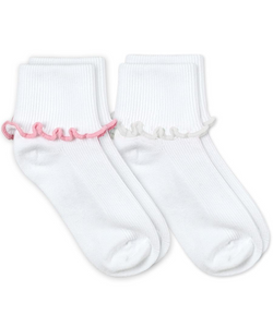 Ripple Edge Smooth Toe Turn Cuff Socks 2 Pair Pack