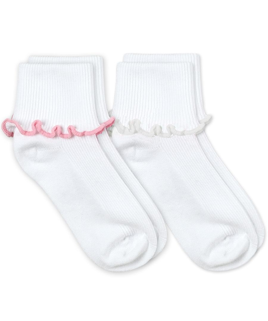 Ripple Edge Smooth Toe Turn Cuff Socks 2 Pair Pack