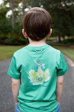Load image into Gallery viewer, It&#39;s no secret that PRODOH Kids Pro Performance Short Sleeve Fishing T-shirt in Green Spruce with Boy and his Lab Puppy artwork sells out super fast! With custom artwork on the back of each performance t-shirt it&#39;s no wonder PRODOH tees are a favorite with toddlers, kids, and youth boys and girls. Fabric is UV protective, fast drying, pill-resistant and soft on the skin!! Available in sizes 6 month-youth large 12/14.

UPF 50+ 90% Polyester 10% Lycra
Fast Drying
Pill Resistant
Machine Washable
Designed in th
