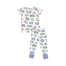 Load image into Gallery viewer, Get your little angler ready for bed in style with the Boys Bait Shop Loungewear Set from Angel Dear. Made with soft bamboo fabric, this favorite pajama set features colorful bait shop and fishing sign prints. Perfect for infant and toddler boys, this set will keep your little one comfortable all night long.
