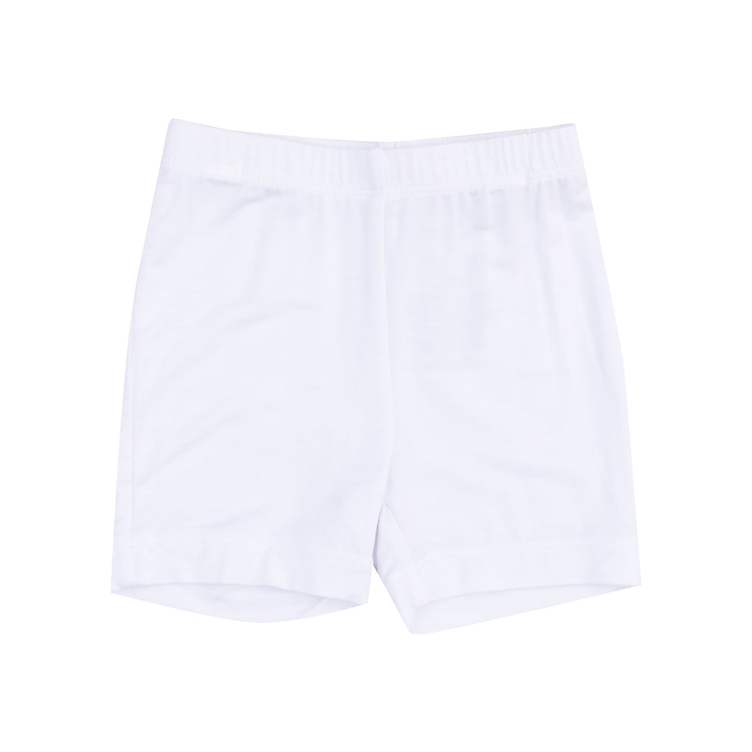 Discover the perfect summer staple for your little girl with Angel Dear's Girls White Biker Shorts. Designed to keep her comfortable and worry-free, these shorts are great for warm weather and make a perfect layering piece for underneath her favorite dresses. Let her cartwheel to her heart's content in these adorable and practical shorts!