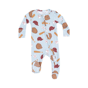 Batter Up! Wrap your infant boy in ultimate comfort with the Angel Dear Infant Boys Baseball Things 2 Way Zipper Footie. Made with bamboo material and featuring an adorable baseball print, this footie is sure to be a favorite. The 2-way zipper makes dressing and diaper changes a breeze. Get ready for the cutest baseball fan in town!