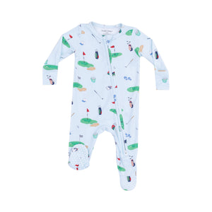 Stay cool and comfortable all night with Angel Dear's Infant Boys Golf Things 2 Way Footie Pajamas. Made from 100% bamboo, these adorable short sleeve top and pant sets feature a charming golf motif. Perfect for your littlest golfer, these pajamas will quickly become a favorite, providing a restful night's sleep in style.