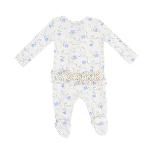 Wrap your little one in luxury with our Infant Girls Sweet Vine Ruffle 2 Way Zipper Footie from Angel Dear. Made from 100% bamboo, this footie offers ultimate comfort and breathability. The 2 way zipper makes for easy diaper changes and the adorable floral print with ruffle back adds a touch of sweetness. Keep your baby cozy and stylish!