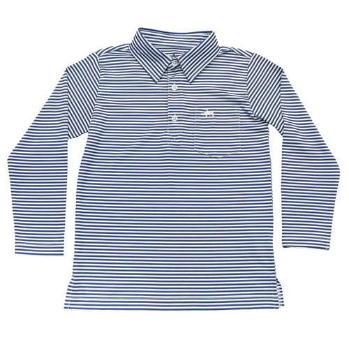 Saltwater Boys Inshore Performance Polo now in long sleeve is the perfect fall and winter staple that every little boy's wardrobe needs.

Made of the softest performance fabric that boys are raving about. This polo is built to withstand rough, outdoor play but is cute enough for church or any nice occasion too!

100% Polyester
Moisture wicking fabric
4-way stretch