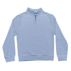 Boys Blue Stripe Collins Quarter Zip