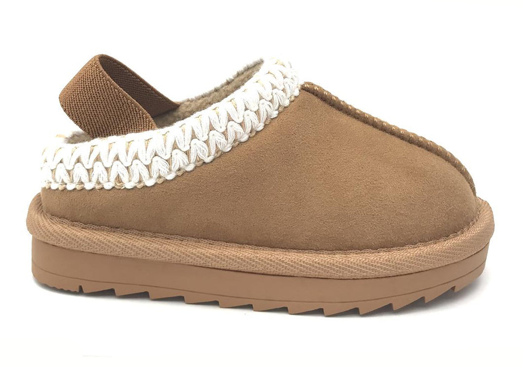 Toddler Girls Lil Downee Suede Slip On Slipper