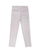 Load image into Gallery viewer, Step into joy with Sadie Scallop Leggings in Petal Play! The delicate floral print and scalloped edges bring playful charm and comfort, perfect for tween girls who want to express their vibrant spirit every day. Ready to bloom with every move!

