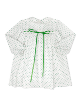Load image into Gallery viewer, Girls Mistletoe Green Swiss Dot Collar Dress Dress is the perfect holiday dress.&nbsp;
