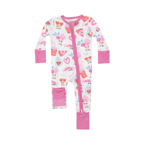 Wrap your little one in love with our Love You Foodie Much Infant Footie! Featuring a 2-way zipper for easy diaper changes and a charming Valentine's motif of delicious foods and lots of love. This cozy footie is sure to keep your baby snug and stylish all day long.