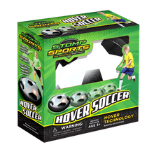 Load image into Gallery viewer, Hover Soccer from the Makers of Stomp Rocket – LED Lights and Padded Bumpers Indoor Air Soccer Toy for Boys Girls. Transforms indoor spaces into a thrilling soccer arena, allowing the toy to glide and bounce for endless entertainment.

Illuminating LED: Features LED lights that add an extra dimension of fun, illuminating the room in an array of colors, especially in low light.
Safe Padded Design: Built with soft foam padded edges to protect furniture from damage, ensuring safe, active fun for the entire fam

