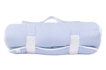Load image into Gallery viewer, Have no fear about your child sleeping on the ground at school - The Nap Mat is pure luxury!  Made from cotton with soft bamboo pillowcase and blanket inside, and poly fill throughout. Plush and comfortable, your toddler is sure to get great rest. Shoulder strap is two inches wide to allow plenty of room for embroidery. 

To care for these products, we recommend removing pillow insert and machine washing on gentle cycle and dry on low heat. Detergent poured directly onto mat may cause discoloration. Use dis
