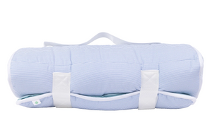 Have no fear about your child sleeping on the ground at school - The Nap Mat is pure luxury!  Made from cotton with soft bamboo pillowcase and blanket inside, and poly fill throughout. Plush and comfortable, your toddler is sure to get great rest. Shoulder strap is two inches wide to allow plenty of room for embroidery. 

To care for these products, we recommend removing pillow insert and machine washing on gentle cycle and dry on low heat. Detergent poured directly onto mat may cause discoloration. Use dis