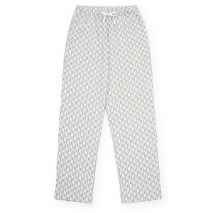 The Beckett Boys' Hangout Pant in Nutcracker Stripe by Lila &amp; Hayes offers comfort with a convenient drawstring waistband. Crafted from 100% Peruvian cotton, these pants are soft and durable. These pants make the perfect holiday loungewear!