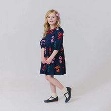 Load image into Gallery viewer, Girls Multi Bow Applique Brooke Dress
