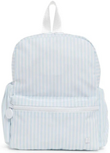 Load image into Gallery viewer, Our best-selling Backpacker now has a little sibling - meet the Mini Backer!!

Soft to the touch, lightweight, and water-resistant, is equipped with 2-way top zipper for easy access with plenty of room inside and a front zip pocket for all the extras.  It features adjustable padded straps, 2 side water pockets and a convenient top handle that make them easy to carry, and its machine washable!

Size: 8.25"l (base) x 11"h x 4.75"d 

