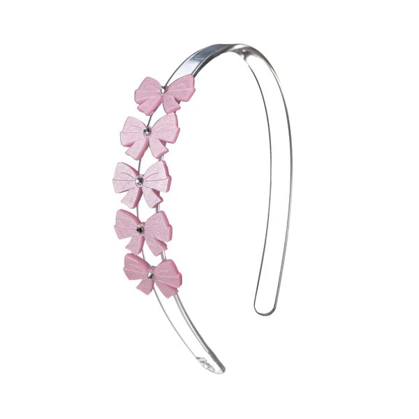 Make her feel like a princess with our Pink Bows Jeweled Headband from Lilies and Roses. In a soft shade of pink and just the right amount of sparkle, this headband is perfect for any occasion. Give your little girl that extra special touch she deserves!