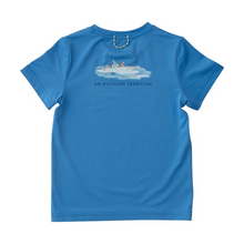 Load image into Gallery viewer, It&#39;s no secret that PRODOH&nbsp;Kids Pro Performance Short Sleeve Fishing T-shirt in Marina Blue with Father Son Fishing Boat&nbsp;artwork sells out super fast! With custom artwork on the back of each performance t-shirt it&#39;s no wonder PRODOH tees are a favorite with toddlers, kids, and youth boys and girls. Fabric is UV protective, fast drying, pill-resistant and soft on the skin!! Available in sizes 4t-12/14.

UPF 50+ 90% Polyester 10% Lycra
Fast Drying
Pill Resistant
Machine Washable
