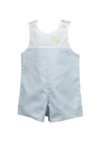 Celebrate your little one's special day in style with the Infant Boys Birthday Balloon Jon Jon from The Proper Peony. Featuring exquisite hand-embroidered balloons in light blue and white, this charming outfit brings a classic, festive touch to any birthday or joyful occasion. Designed for comfort and cuteness, it’s the perfect choice to make his celebration unforgettable.