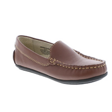 Load image into Gallery viewer, This slip-on loafer in classic chestnut color is perfect for any occasion. Made with leather and designed for boys up to size Youth 5, the Footmates Brooklyn Loafer provides both style and comfort. Easy and versatile, these shoes will quickly become a go-to for any young boy.
