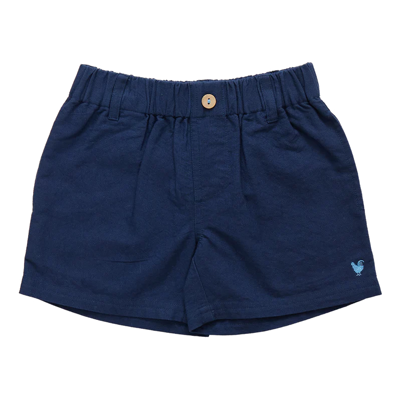 New for Boys! A fresh, more tailored look takes shape on our new to the collection Boys Jackson Short. Available in Navy or Khaki, this pull-on elastic waist short features belt loops at the waist, roomy side pockets sized perfectly for found treasures, and our signature bright blue thread detail on the fixed button at waist. Pair with our Boys Jack Shirt for a perfectly pulled-together look.